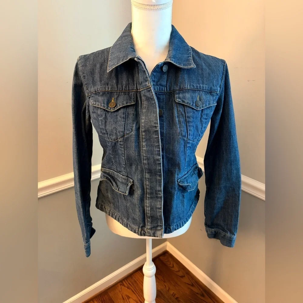 Eddie Bauer Button-Up Denim Jean Jacket 100% Cotton Women's Petite Small